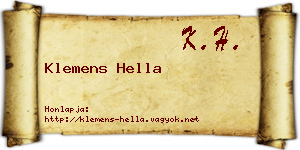 Klemens Hella névjegykártya